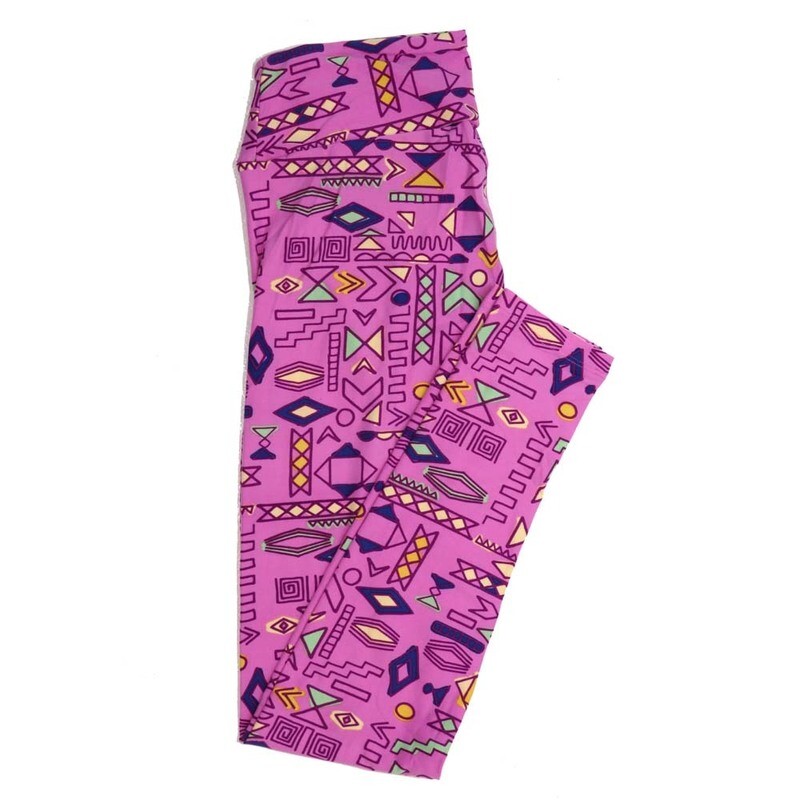 LuLaRoe One Size OS Geometric Buttery Soft Womens Leggings fit Adult sizes 2-10  OS-4370-AZ-2