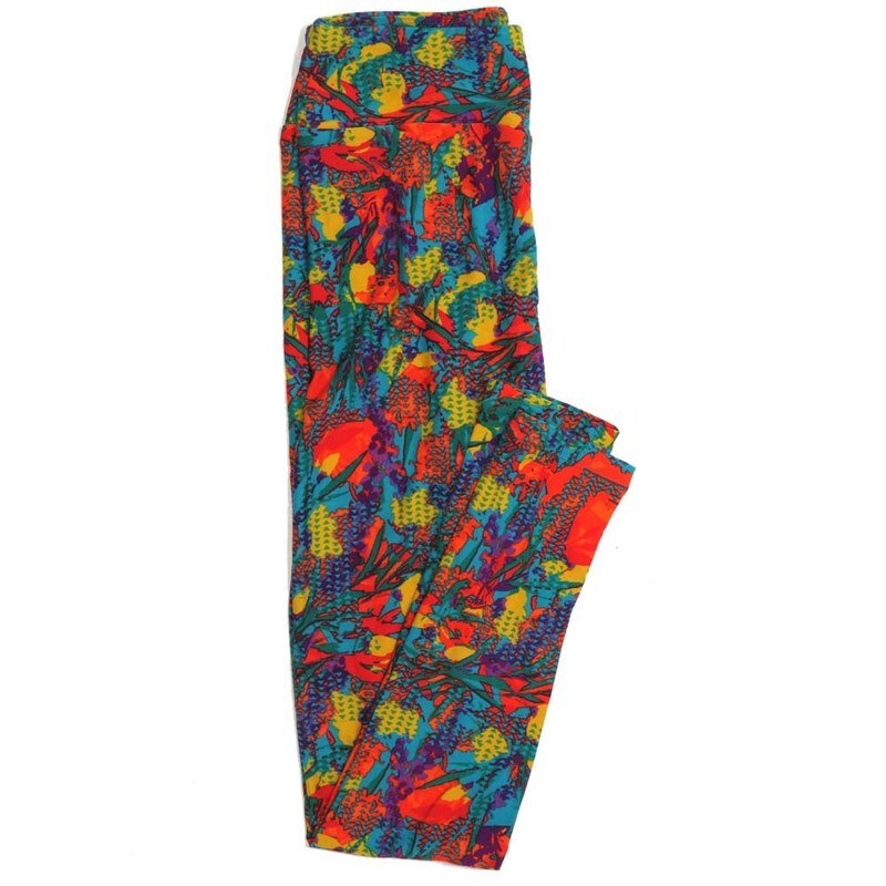 LuLaRoe One Size OS Floral Buttery Soft Womens Leggings fit Adult sizes 2-10  OS-4366-AD