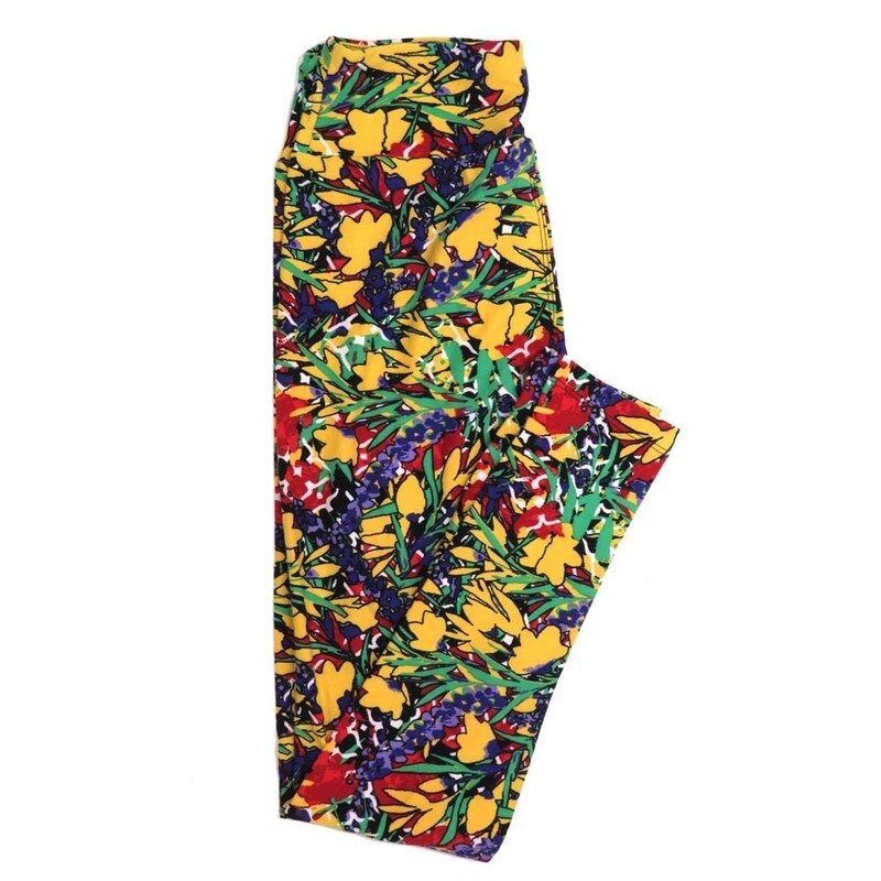 LuLaRoe One Size OS Floral Buttery Soft Womens Leggings fit Adult sizes 2-10  OS-4366-AC