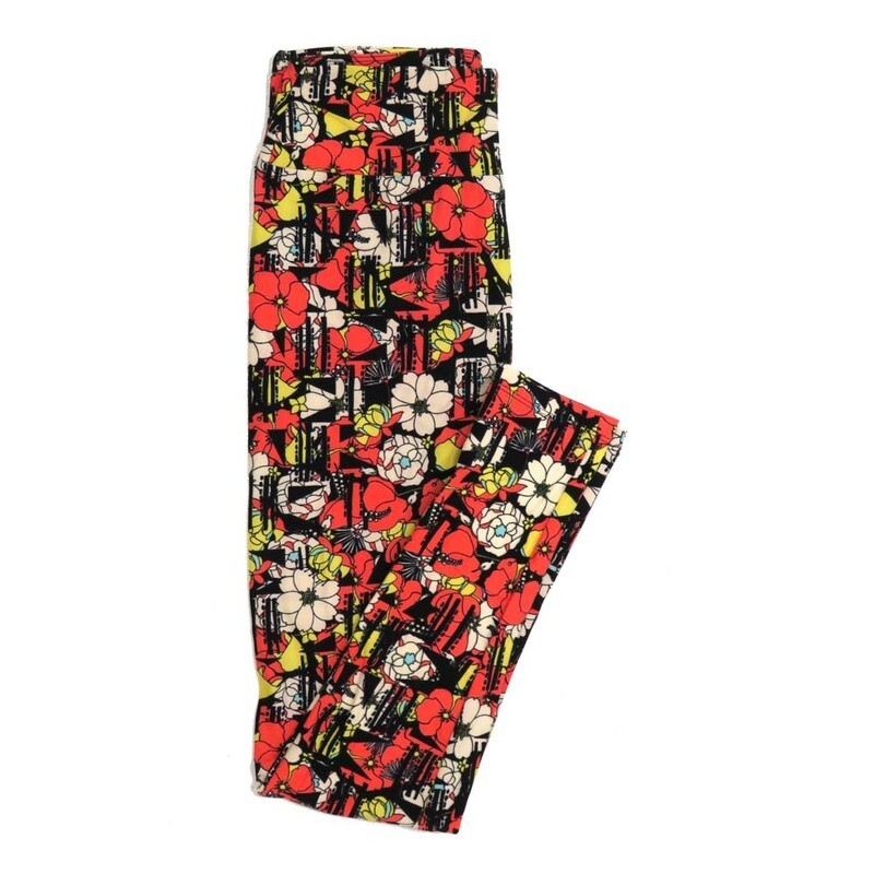 LuLaRoe One Size OS Floral Buttery Soft Womens Leggings fit Adult sizes 2-10  OS-4365-BJ