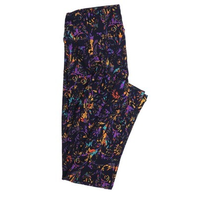 LuLaRoe One Size OS Floral Buttery Soft Womens Leggings fit Adult sizes 2-10  OS-4365-AZ