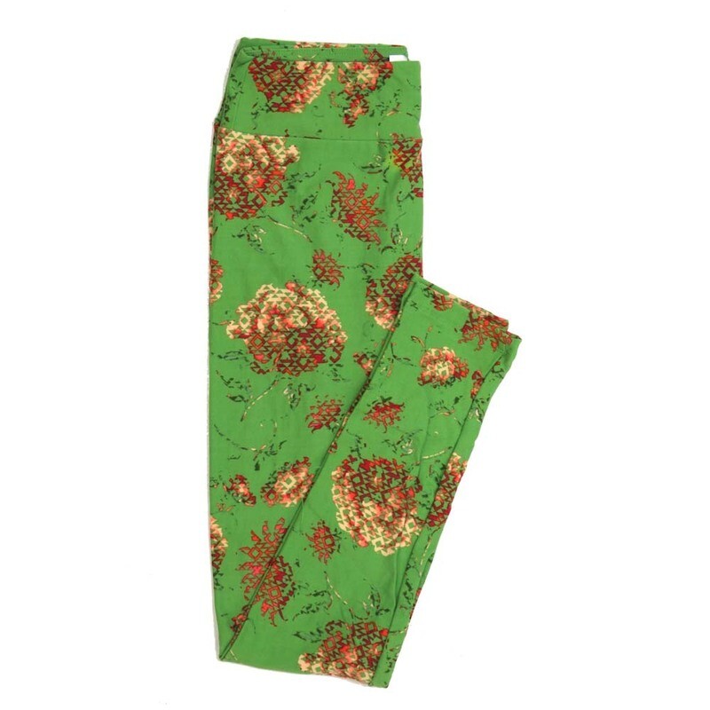 LuLaRoe One Size OS Floral Buttery Soft Womens Leggings fit Adult sizes 2-10  OS-4365-AD