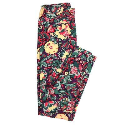 LuLaRoe One Size OS Floral Buttery Soft Womens Leggings fit Adult sizes 2-10  OS-4364-AT