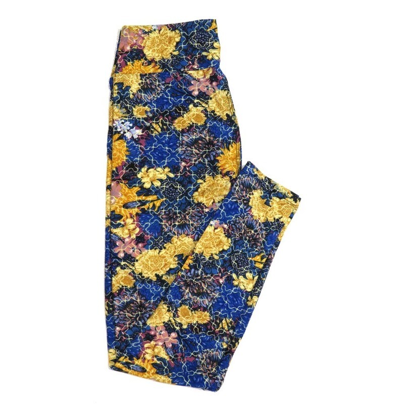 LuLaRoe One Size OS Floral Buttery Soft Womens Leggings fit Adult sizes 2-10  OS-4364-AN-2
