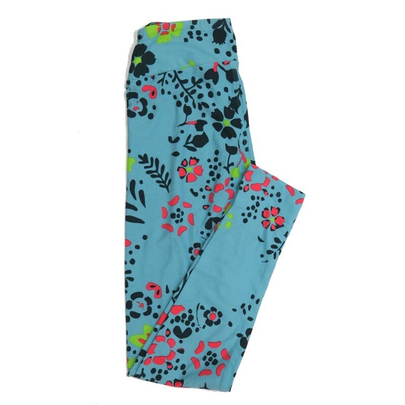 LuLaRoe One Size OS Floral Buttery Soft Womens Leggings fit Adult sizes 2-10  OS-4364-AF-2