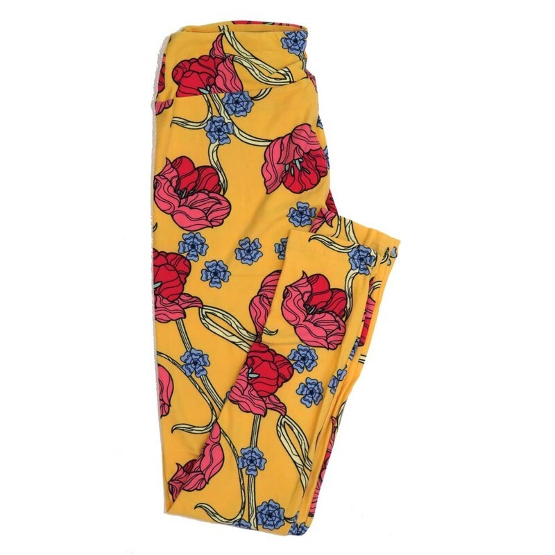 LuLaRoe One Size OS Floral Buttery Soft Womens Leggings fit Adult sizes 2-10  OS-4364-AC-2