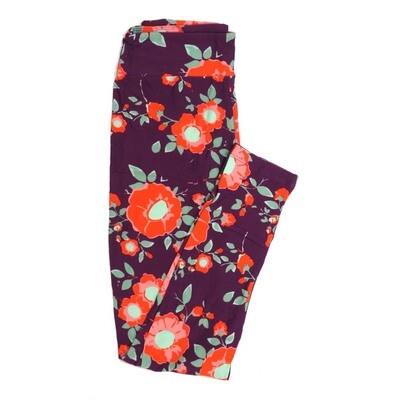 LuLaRoe One Size OS Floral Buttery Soft Womens Leggings fit Adult sizes 2-10  OS-4364-AB-2