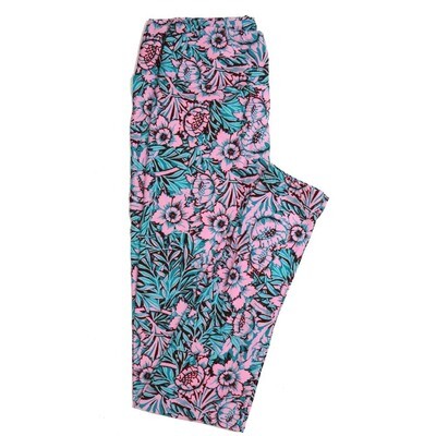LuLaRoe One Size OS Floral Buttery Soft Womens Leggings fit Adult sizes 2-10  OS-4363-AO-2