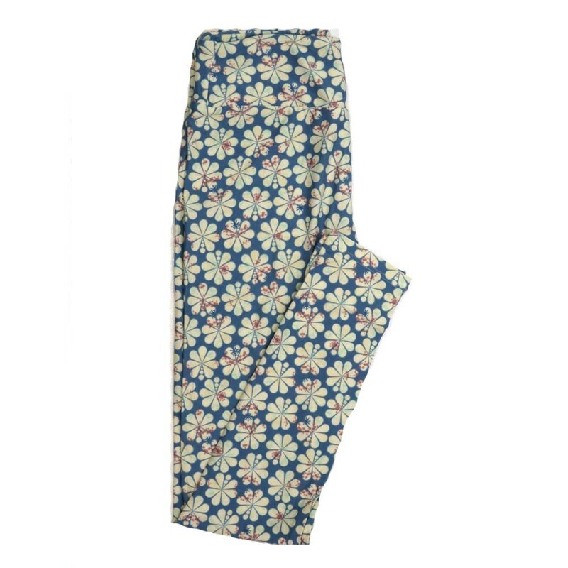 LuLaRoe One Size OS Floral Buttery Soft Womens Leggings fit Adult sizes 2-10  OS-4363-AL