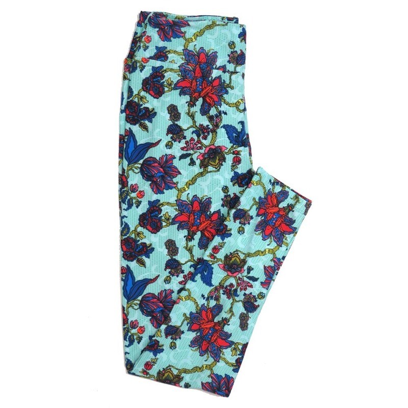 LuLaRoe One Size OS Floral Buttery Soft Womens Leggings fit Adult sizes 2-10  OS-4363-AJ-S