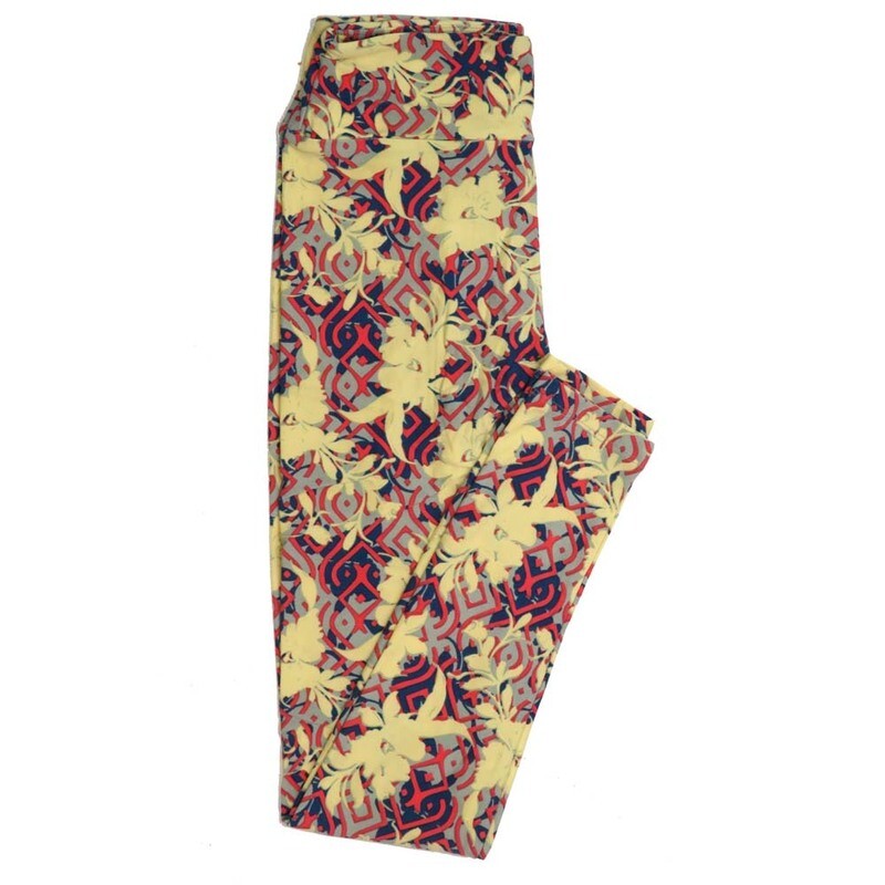 LuLaRoe One Size OS Floral Buttery Soft Womens Leggings fit Adult sizes 2-10  OS-4363-AG-2