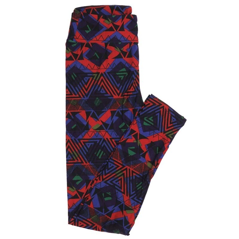 LuLaRoe One Size OS 70s Trippy Triangle Stripe Psychedelic Buttery Soft Womens Leggings fit Adult sizes 2-10  OS-4350-AX
