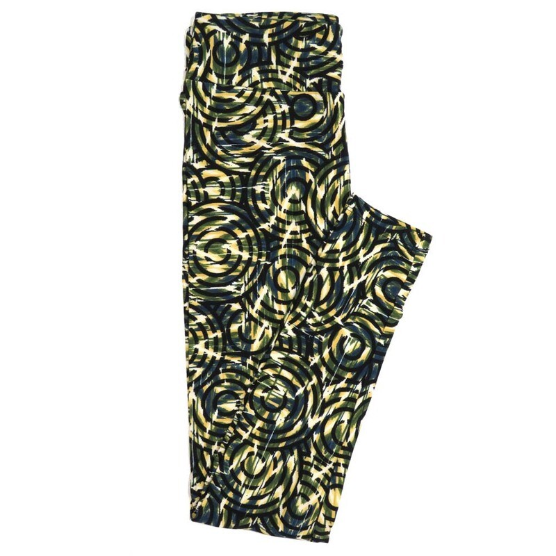 LuLaRoe One Size OS Hypnotic Circles 70s Trippy Psychedelic Buttery Soft Womens Leggings fit Adult sizes 2-10  OS-4350-AC-2
