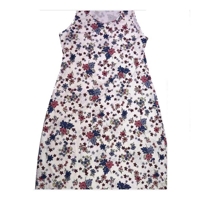 LuLaRoe DANI XX-Large 2XL Blue White Floral Sleeveless Column Dress fits Womens sizes 18-22  XXL-102