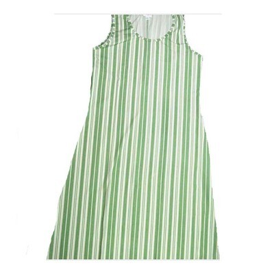 LuLaRoe DANI X-Large XL Green White Stripe Sleeveless Column Dress fits Womens sizes 14-16