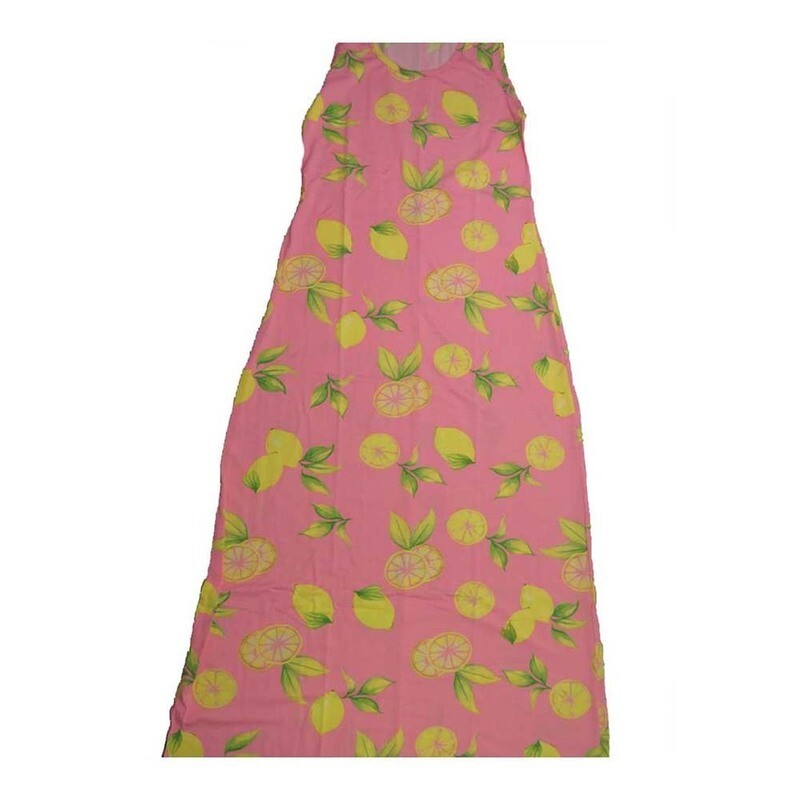 LuLaRoe DANI Small S Lemons and Lemon Slices Sleeveless Column Dress fits Womens sizes 6-8