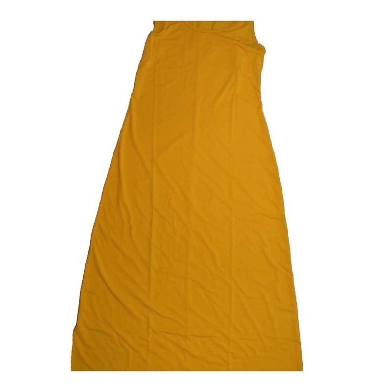 LuLaRoe DANI Medium M Solid Mustard Yellow Sleeveless Column Dress fits Womens sizes 8-10