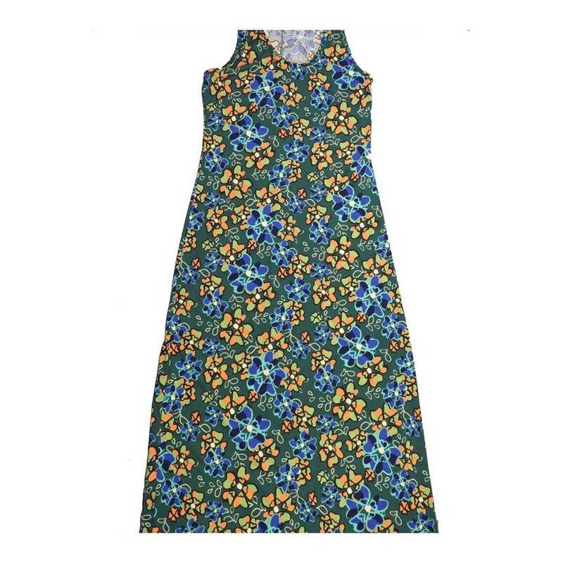 LuLaRoe DANI Medium M Floral Polka Dot Sleeveless Column Dress fits Womens sizes 8-10  M-100