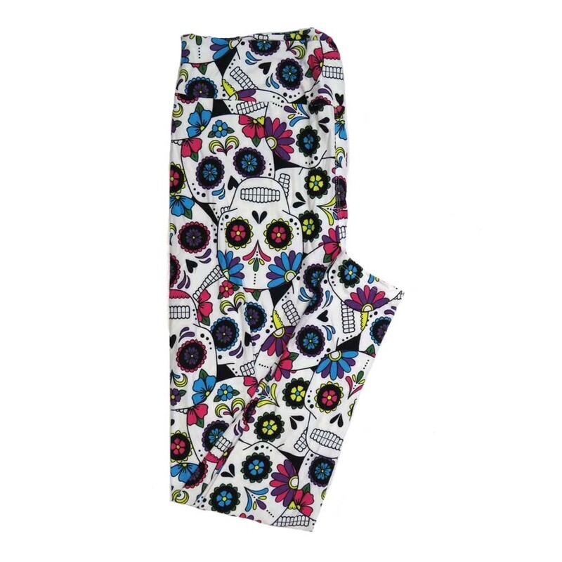 LuLaRoe TCTWO TC2 Halloween Dias de Los Muertos Sugar Skull White Blue Black Orange Green Multicolor Floral Buttery Soft Womens Leggings fits Adults sizes 18+ 263041 LuLaRoe TCTWO TC2 Halloween Dias de Los Muertos Sugar Skull White Blue Black Orange Green Multicolor Floral Buttery Soft Womens Leggings fits Adults sizes 18+ 263041