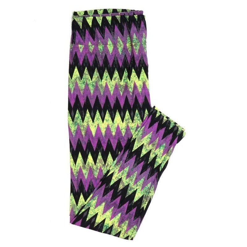 LuLaRoe One Size OS Halloween Jack o Lantern Zig Zag Stripe Black Yellow Pink Womens Buttery Soft Leggings fits Adults 2-10  146150