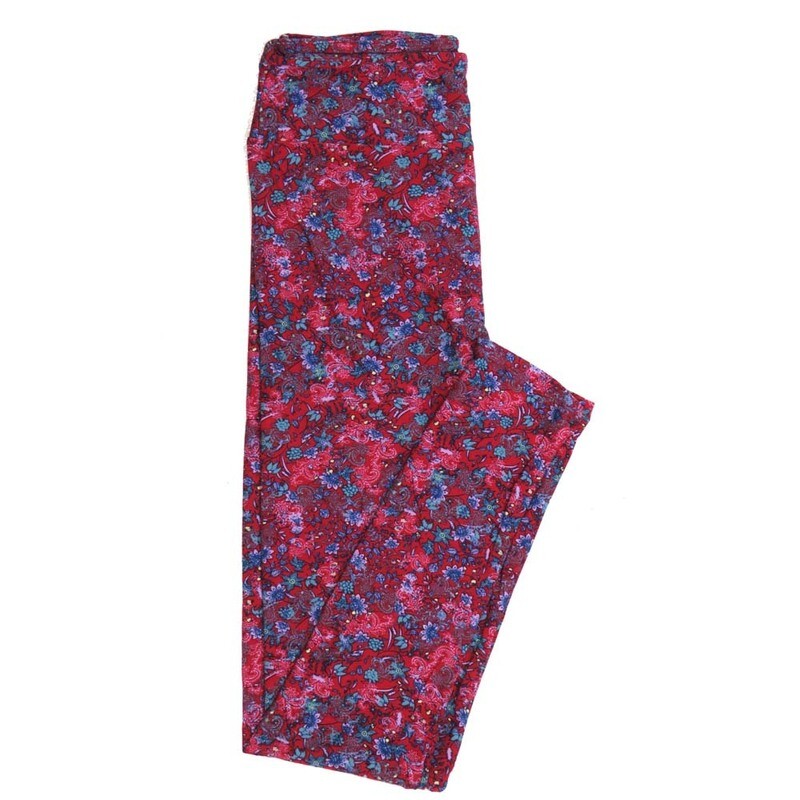 LuLaRoe One Size OS Paisley Mandala Floral Leggings fits Womens sizes 2-10  OS-4389-P