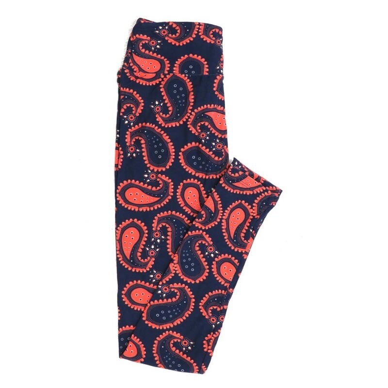 LuLaRoe One Size OS Paisley Polka Dot Leggings fits Womens sizes 2-10  OS-4389-H