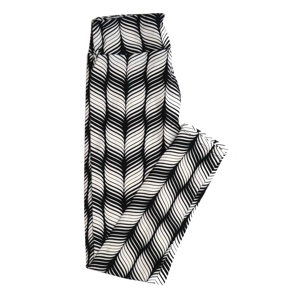 LuLaRoe One Size OS Trippy 70s Psychedelic Black and White Leggings fits Womens sizes 2-10  OS-4388-T