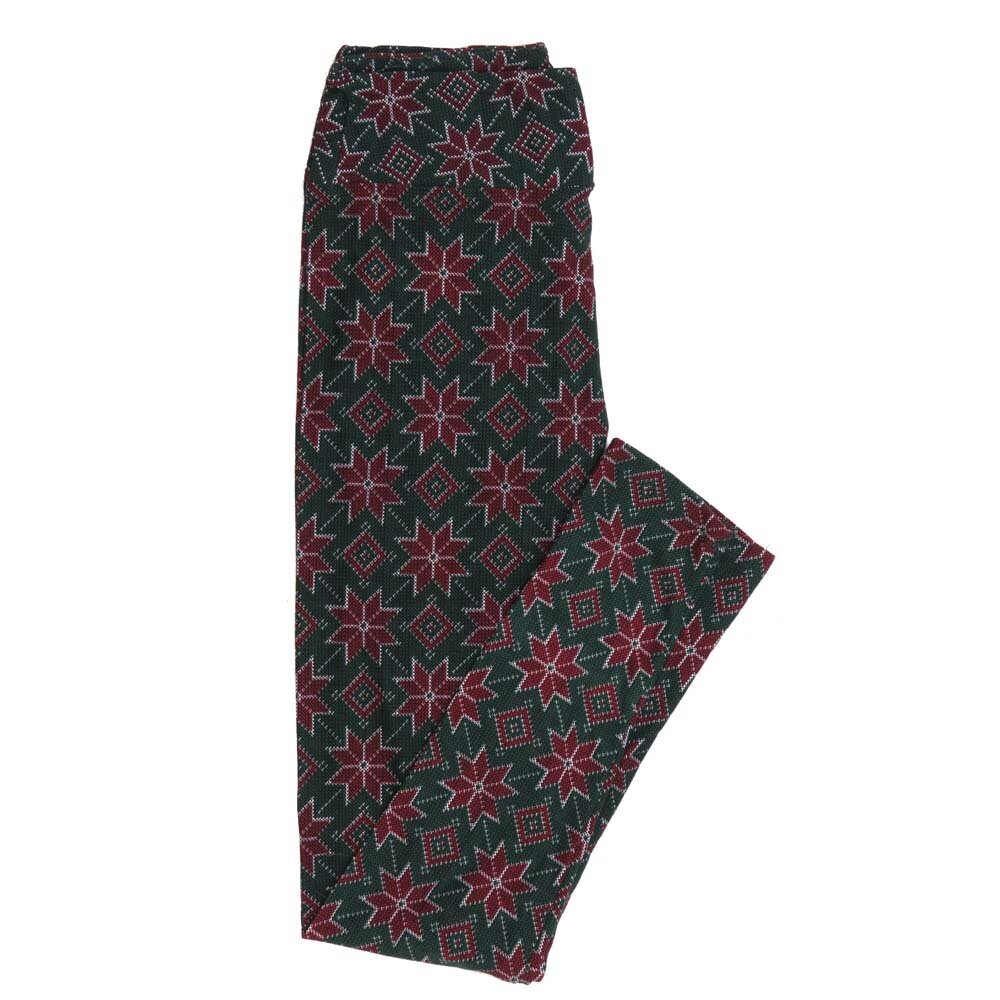 LuLaRoe One Size OS Christmas Holiday Snowflakes Polka Dot Geometric Leggings fits Womens sizes 2-10  OS-4389-ZI