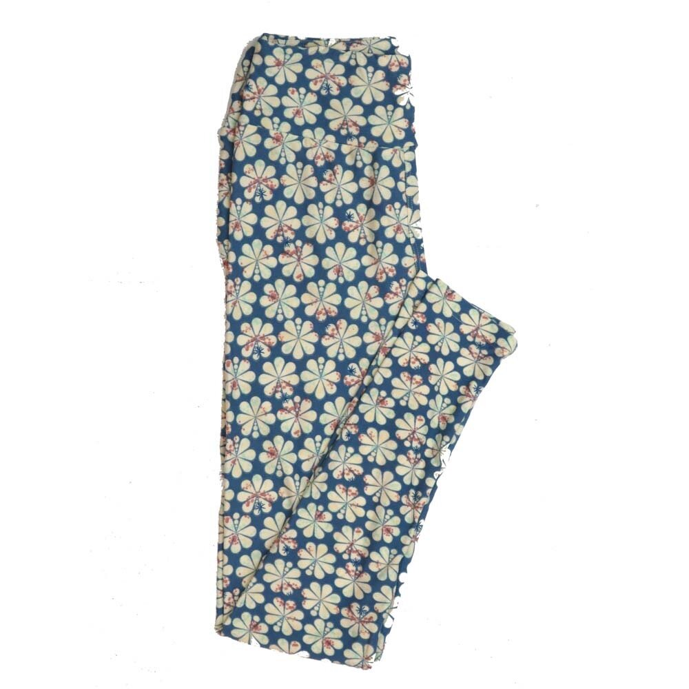 LuLaRoe One Size OS Floral Peacock Leggings fits Womens sizes 2-10  OS-4387-B
