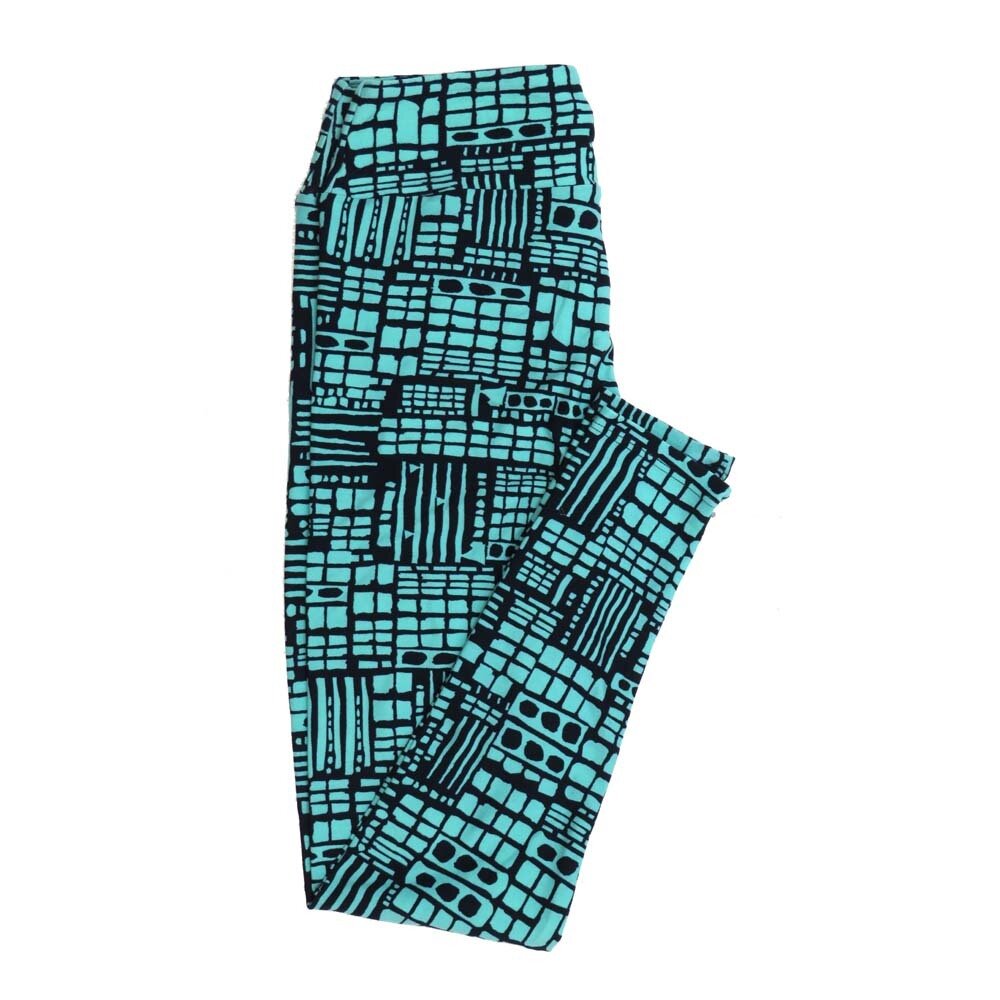 LuLaRoe One Size OS Stripe Grid Geometric Leggings fits Womens sizes 2-10  OS-4388-K