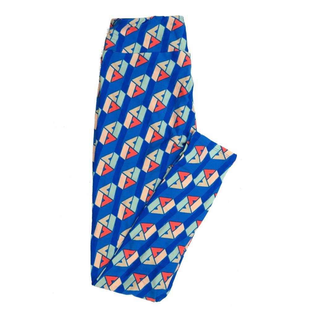 LuLaRoe One Size OS Stripe Triangles A&#39;s Leggings fits Womens sizes 2-10  OS-4388-J