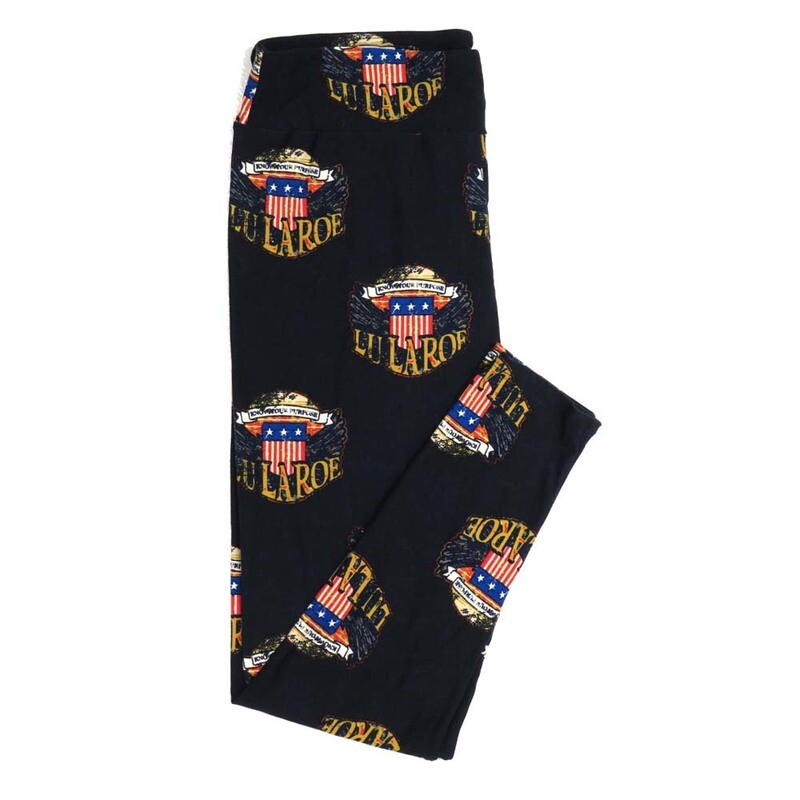 LuLaRoe TCTWO TC2 Americana USA Flag Stars Stripes Red White Blue Leggings fits sizes 18+  TCTWO-9085-N