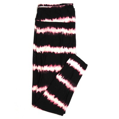 LuLaRoe TCTWO TC2 Tye Dye Stripes Hombre Black Light Pink  White Stripe Buttery Soft Womens Leggings fits Adults sizes 18-26  TCTWO-081545