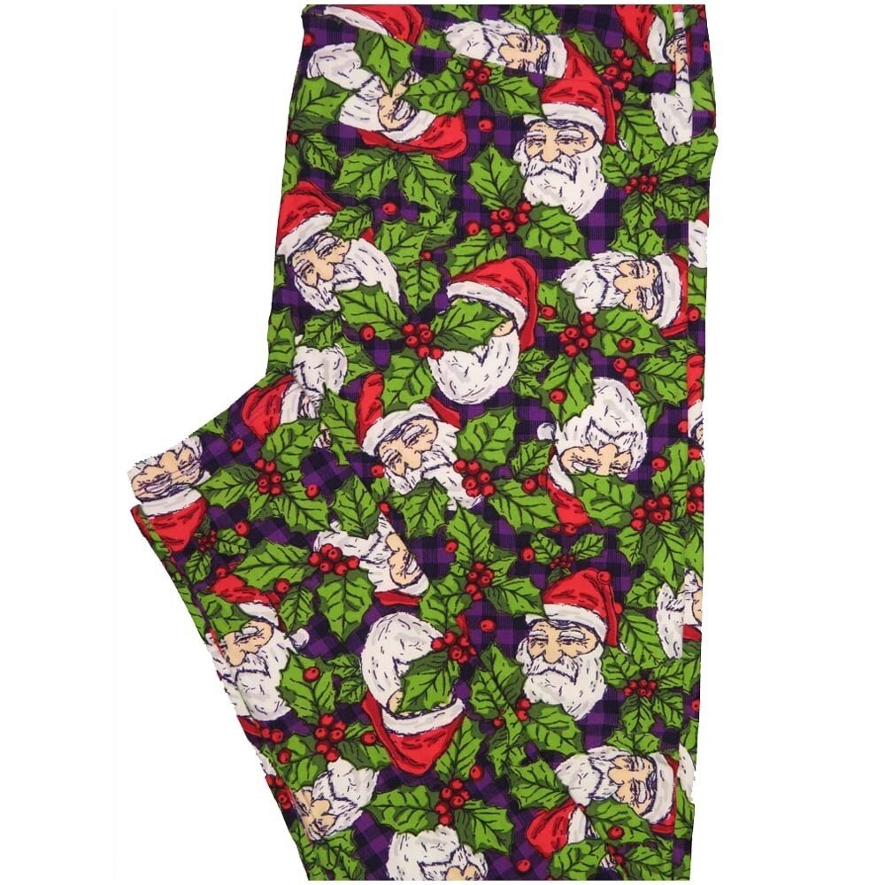 LuLaRoe TCTWO TC2 Christmas Santa Claus Mistletoe Buttery Soft Leggings fits Adults 18+