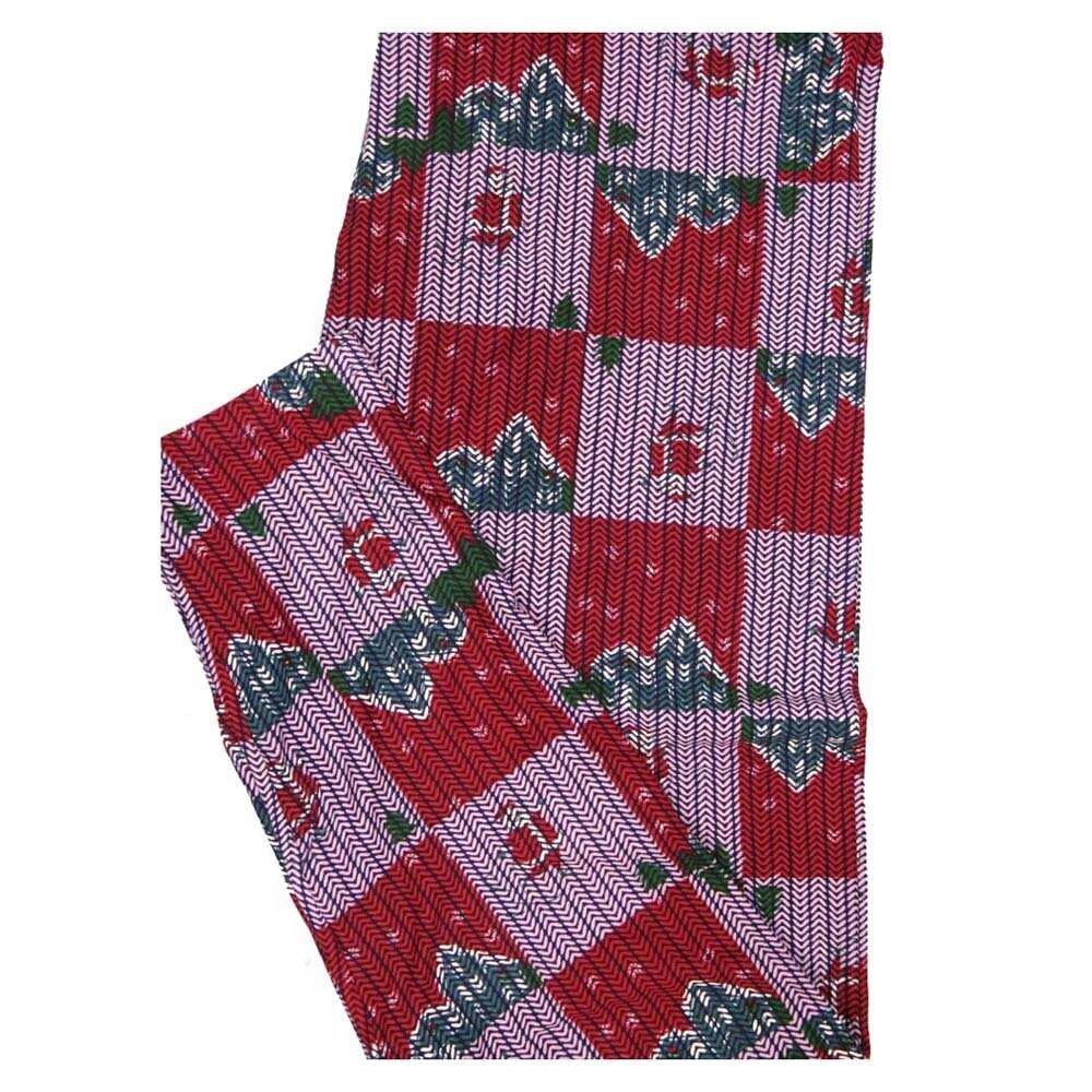 LuLaRoe TCTWO TC2 Christmas Santa Herringbone Stripe North Pole Holiday Buttery Soft Leggings fits Adult Sizes 18+