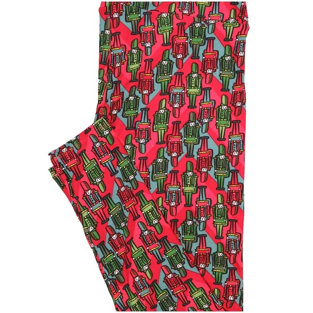 LuLaRoe TCTWO TC2 Christmas Toy Soldiers Zig Zag Stripe Buttery Soft Leggings fits Adults 18+