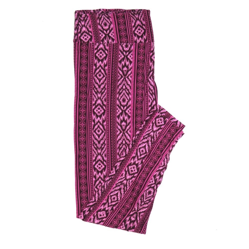 LuLaRoe TCTWO TC2 Diamond Stripe Southwestgern Aztec Leggings fits sizes 18+  TCTWO-9086-R