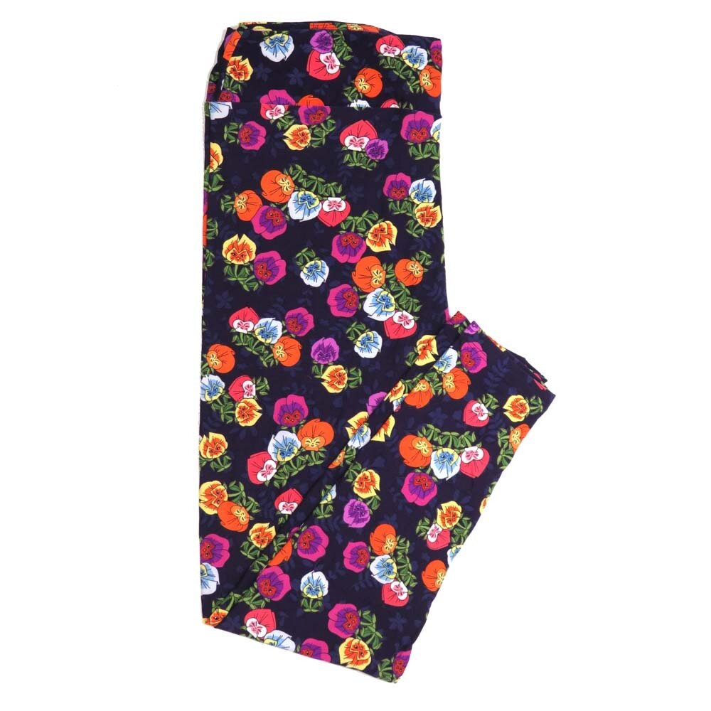LuLaRoe TCTWO TC2 Disney Alice in Wonderland Flowers Leggings fits sizes 18+  TCTWO-9090-E2