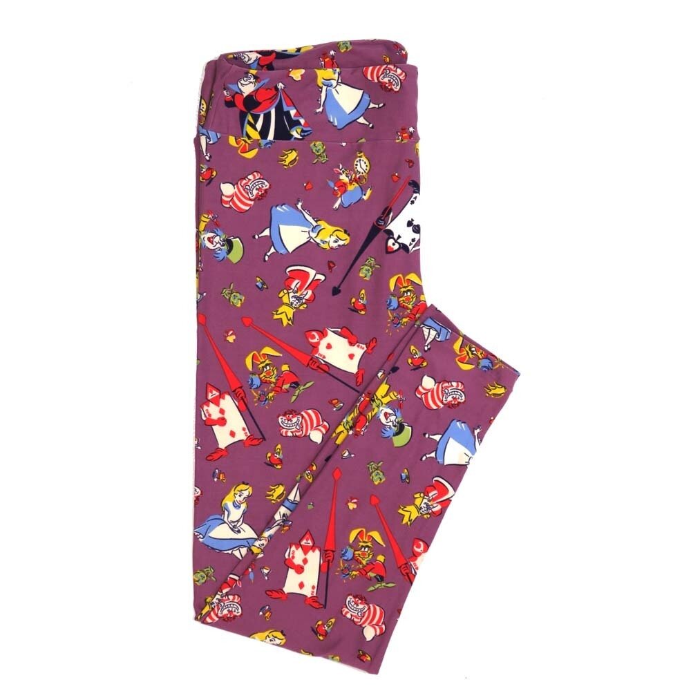 LuLaRoe TCTWO TC2 Disney Alice in Wonderland Queen of Hearts cheshire Cat Mad Hatter Buttery Soft Womens Leggings fits Adults sizes 18-26  TCTWO-9041-G