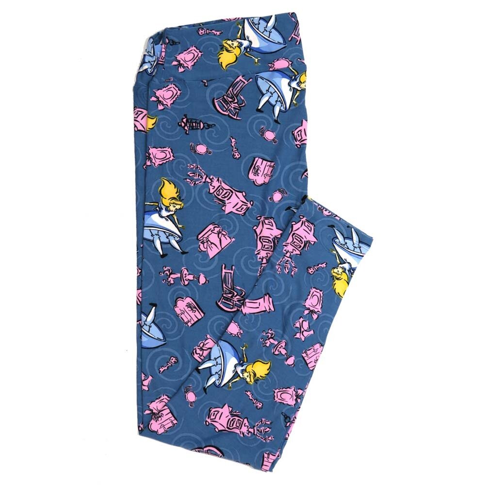 LuLaRoe TCTWO TC2 Disney Alice in Wonderland Swirls Hypnotic Leggings fits sizes 18+  TCTWO-9090-I2
