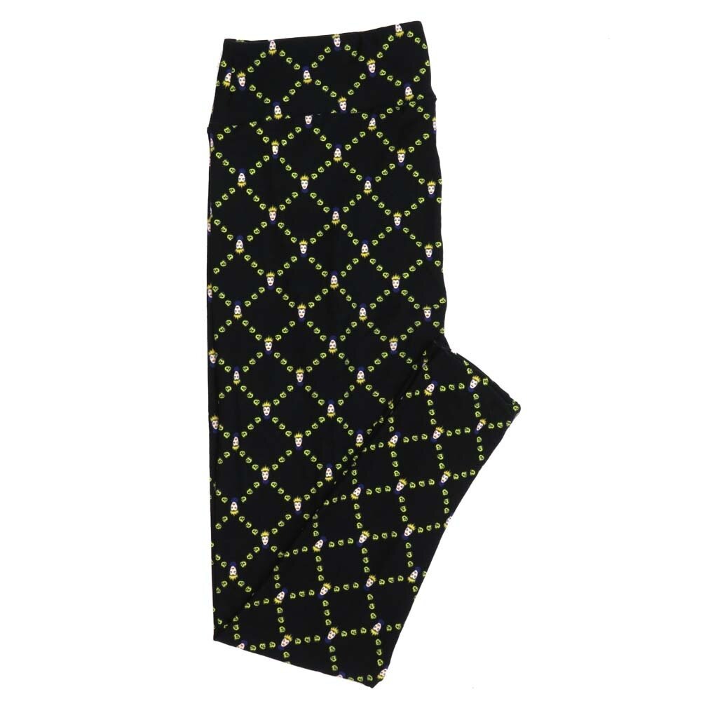 LuLaRoe TCTWO TC2 Disney Evil Queen Sleeping Beauty Black Polka Dot Grid Buttery Soft Womens Leggings fits Adults sizes 18-26  TCTWO-9041-U