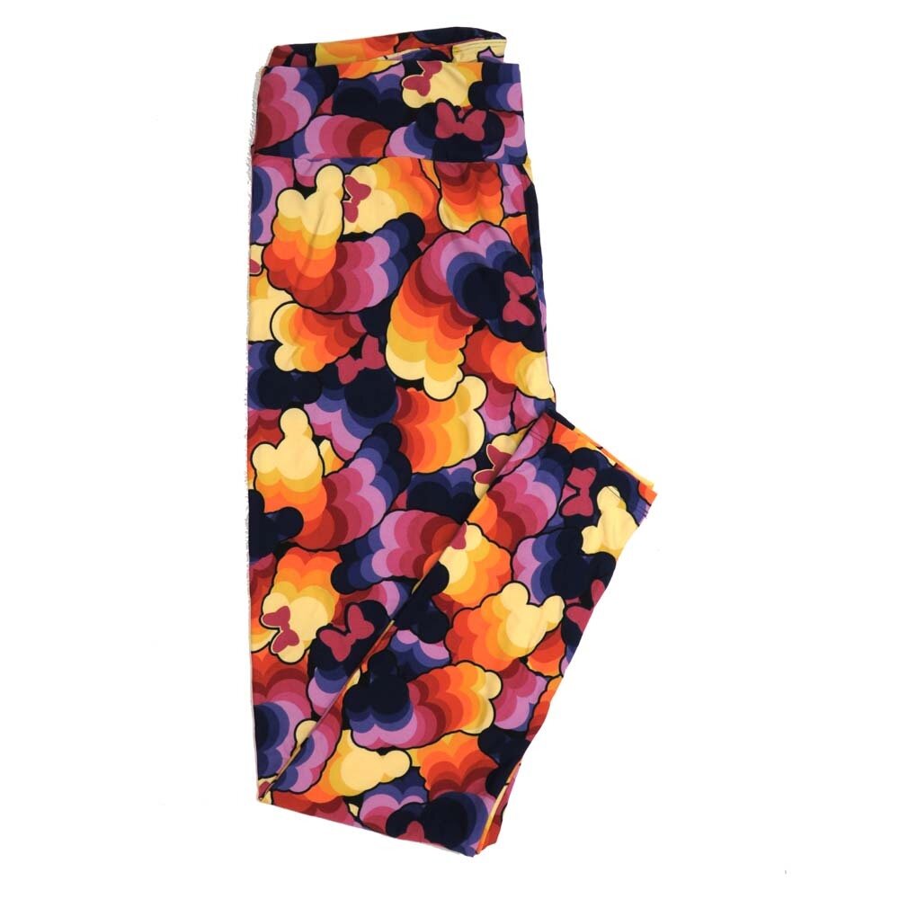 LuLaRoe TCTWO TC2 Disney Mickey and Minnie Mouse Zooming Rainbows Leggings fits sizes 18+  TCTWO-9087-I2