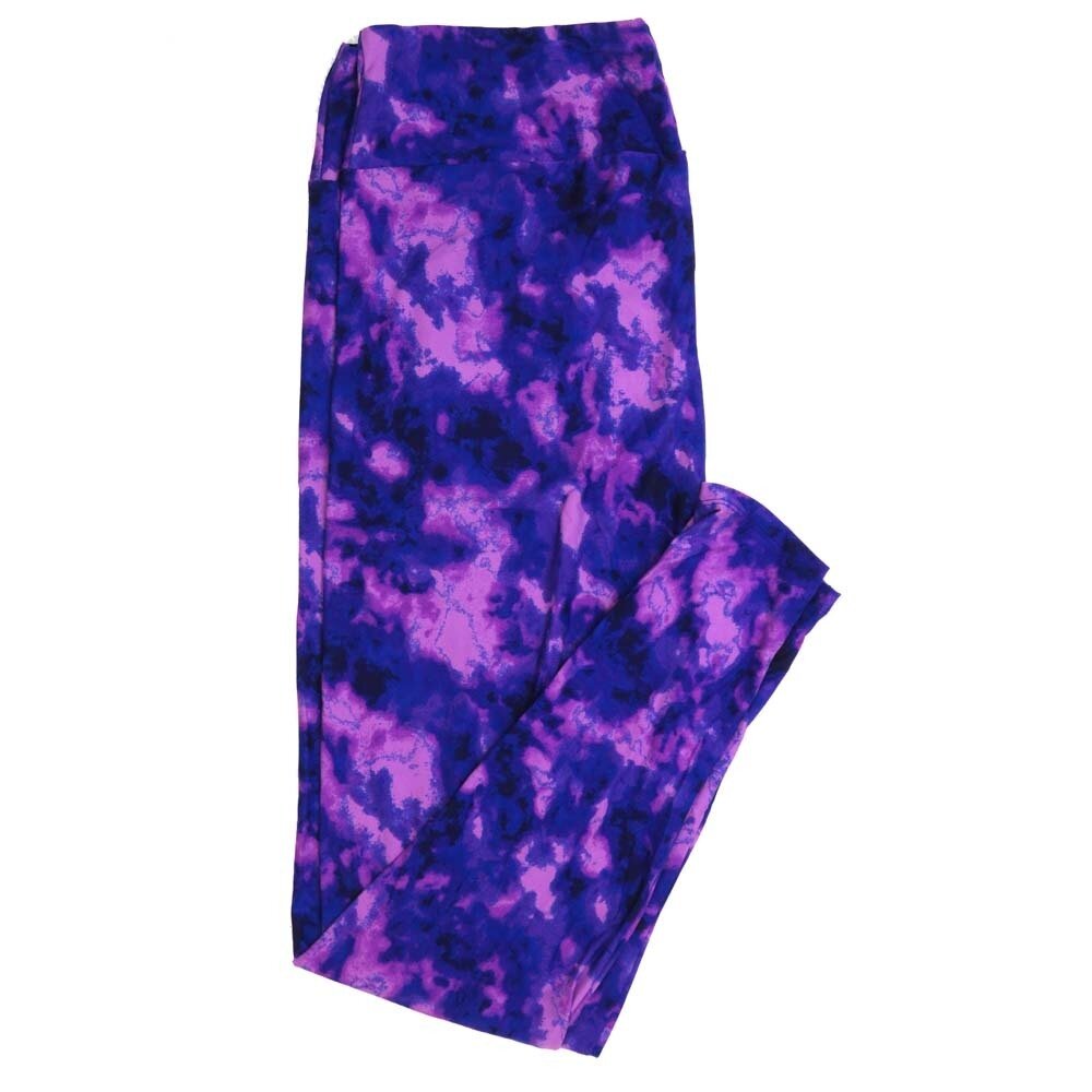 LuLaRoe TCTWO TC2 Purple Dark Purple Blue Tye Dye Blotter Buttery Soft Womens Leggings fits Adults sizes 18-26 TCTWO-317816