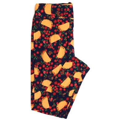 LuLaRoe TCTWO TC2 Tacos Healthy Tacos Dark Blue Red Green Orange Buttery Soft Womens Leggings fits Adults sizes 18-26  TCTWO-104731