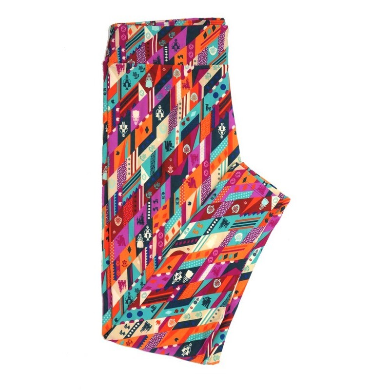 LuLaRoe TCTWO TC2 Disney Castles Leggings fits sizes 18+  TCTWO-9088-N
