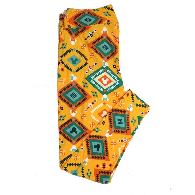 LuLaRoe TCTWO TC2 Disney Mickey and Minnie Mouse Diamond Arrow Chevron Leggings fits sizes 18+  TCTWO-9087-B2