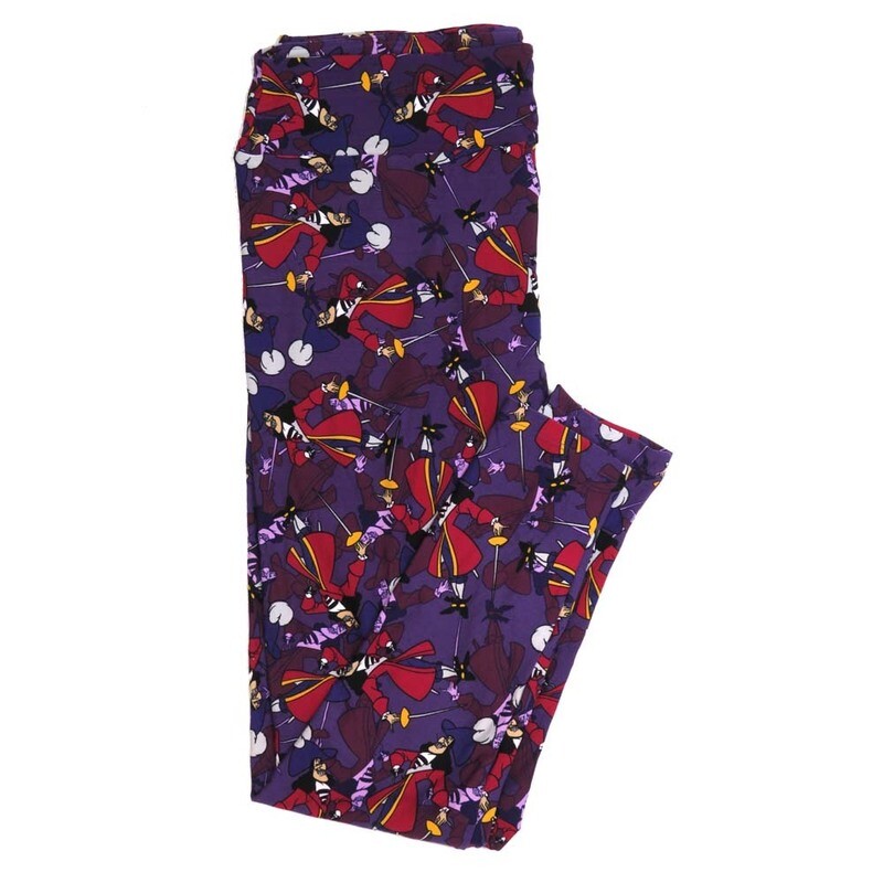 LuLaRoe TCTWO TC2 Disney Peter Pans Captain Hook Leggings fits sizes 18+  TCTWO-9089-N
