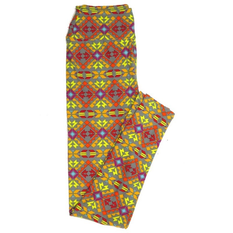 LuLaRoe One Size OS Geometric Diamond Gods Eye Leggings fits Womens sizes 2-10  OS-4125-ZJ