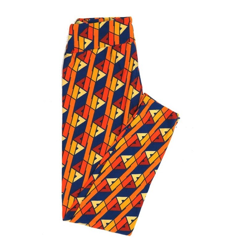 LuLaRoe One Size OS Stripe Triangles A&#39;s Leggings fits Womens sizes 2-10  OS-4388-P