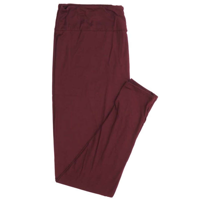 LuLaRoe TCTWO TC2 Solid Maroon Buttery Soft Womens Leggings fits Adults sizes 18-26  TCTWO-SOLID-MAROON-039252-17